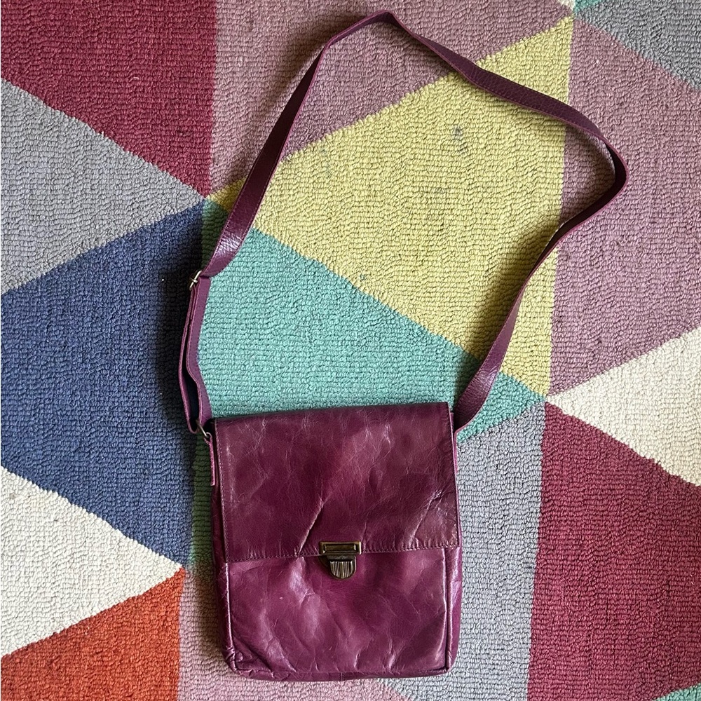 Purple Odi Lynch Leather Crossbody Bag